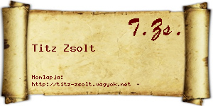 Titz Zsolt névjegykártya